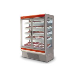 Vitrine libre-service Eco Twist - éclairage LED, portes vitrées coulissantes, froid ventilé, 0+2°C classe 3M1