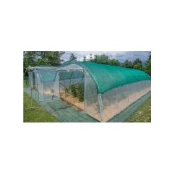 Serre tunnel à bâche enterrée, demi-pieds droits et double porte acier - Largeur 5m50 - Longueur de 6m à 20m - pro Natural