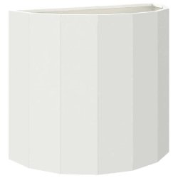 Helloshop26 - Jardinière demi-ronde moderne extérieur 60 x 30 x 50 cm esthétique chic en acier blanc 02_0052958 - blanc acier 3000237674248