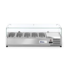 Vitrine réfrigerée avec vitrine en verre trempé 5x gn 1/4 - 232903