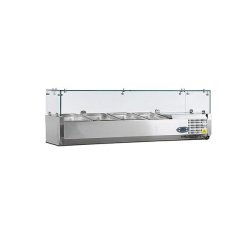 Vitrine réfrigérée à ingredients gn1/4 avec protection de verre - VK33-120