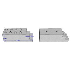 BB600x600x1800 - Bloc béton Lego avec marches - Stock Bloc - Poids 1,320 t