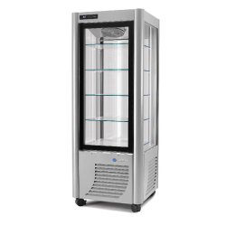 Vitrine réfrigérée négative ventilée 400L 4 faces vitrées SCAIOLA - Argent