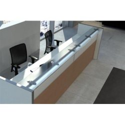 Banque d'accueil Nice 02 - Plans de travail en MDF ép. 25 mm avec revêtement polymère thermoformable