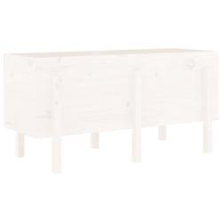Helloshop26 - Jardinière bac lit surélevé plantes fleurs terrasse jardin de jardin 121 x 50 x 57 cm bois de pin massif blanc 02_0039356 - blanc Boi