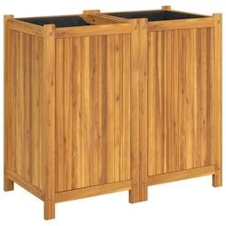 Helloshop26 - Jardinière bac lit surélevé plantes fleurs terrasse jardin avec doublure 84 x 42 x 75 cm bois massif d'acacia marron 02_0038146 - mar