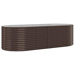 Helloshop26 - Jardinière bac lit surélevé plantes fleurs terrasse jardin de jardin acier enduit de poudre marron 02_0039544 - marron acier 30002185
