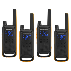 Pack de 4 talkies walkies Motorola T82 Extreme - rechargeables - étanche IPX4 - portée 10 km - usage professionnel