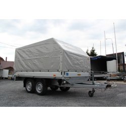 Remorque plateau Humbaur HT 203118 / HT 253118 - 2 essieux, ridelles alu, roues dessous