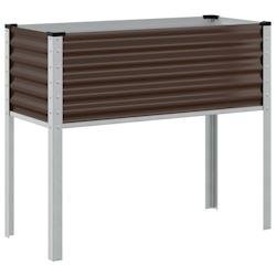 Helloshop26 - Jardinière bac lit surélevé plantes fleurs terrasse jardin 100 x 41 x 90 cm acier marron 02_0037273 - marron acier 3000217809042