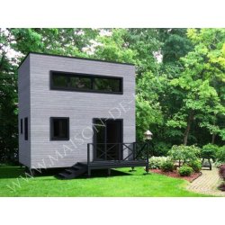 Studio de jardin Nice 37m² - maison de jardin en ossature bois avec mezzanine et façade grise