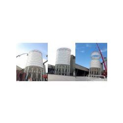 Silo à ciment boulonné - Capacité 3000 tonnes - CS-3000 - Constmach avec plateforme de maintenance et équipements complets