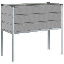 Helloshop26 - Jardinière surélevée moderne pour jardin 100 x 45 x 90 cm design industriel élégance en acier galvanisé gris clair 02_0059215 - gr