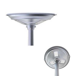 Lampadaire autonome LED solaire "JUA 12" 20W 2000lm rond - IP65 (sans mât) avec détection de présence