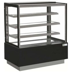 Vitrine pâtisseries noire vitrage droit 3 étagères température +2/+8°c - EDEN400