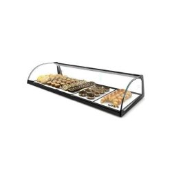 Vitrine neutre à poser - 1 niveau - 840 mm - verre trempé - E4 | Sayl Barcelona - Sans lumière LED - noir 674005069616