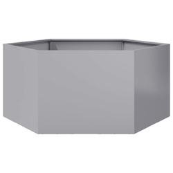 Helloshop26 - Jardinière bac lit surélevé plantes fleurs terrasse jardin hexagone 104 x 90 x 45 cm acier galvanisé Argent 02_0038634 - acier 30002