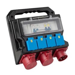Coffret de chantier électrique - 4 x Schuko 230 V + 1 x 400 V - HEATCOM - 3160056