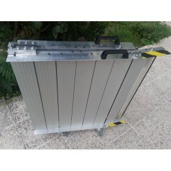Rampe d'accès aluminium pliante - largeur 80 cm, longueur 100 cm - PMR - capacité 350 kg - bordure chasse-roue