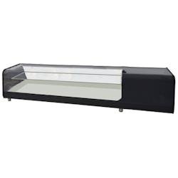 Vitrine réfrigérée pour tapas pour 6 gn 1/3 verre plat, 2 niveaux - 1455x400x300 mm - 160 W 230/1V - 13DC5144 Eurast - inox 13DC5144