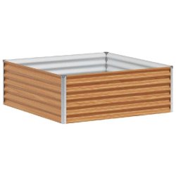 Helloshop26 - Jardinière surélevée carré 98 x 100 x 36 cm design industriel moderne extérieur en acier galvanisé marron clair - marron acier 300