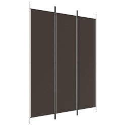 Décoshop26 - Paravent séparateur de pièce cloison 3 panneaux 150 x 200 cm tissu marron et acier DEC030776 - marron acier 3000258114068