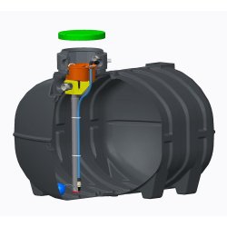 Cuves et citernes pour eau de pluie en polyéthylène - AQUAMOP - 3 à 8 m3 - filtre extractible et pose enterrée