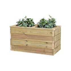 HORTALIA Jardinière en bois avec réserve d’eau Nidum Basic 75 x 40 x 40 cm – Intérieur et extérieur - marron Bois massif N744