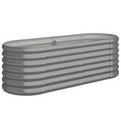 Helloshop26 - Jardinière bac lit surélevé plantes fleurs terrasse jardin de jardin acier enduit de poudre 114 x 40 x 36 cm gris 02_0039570 - gris a