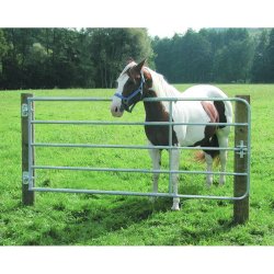 420300 - Barrière agricole extensible en acier galvanisé 2m00/3m00 avec verrou automatique
