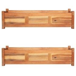 Helloshop26 - Jardinière lit surélevé plantes fleurs jardin 2 pièces 100 x 30 x 25 cm bois d'acacia 02_0001338 - Bois massif 3000077091533