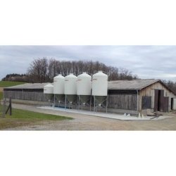 Silo d'aliment d'élevage à cône axial translucide - Ø2325 - Capacité entre 6 et 22m3 - Silo Star