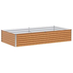 Helloshop26 - Jardinière surélevée design industriel extérieur 195 x 100 x 36 cm drainage optimal en acier galvanisé marron clair 02_0059046 - ma