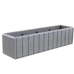 Jardinière Heba en polyéthylène moyenne densité (MDPE) 100 % recyclable - anti-U.V., anti-graffitis, sans entretien - 50 cm, 200 cm, courbe 45°