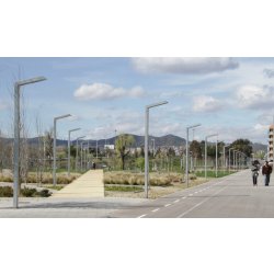 Lampadaire urbain 108 LED - 132 W - acier galvanisé - hauteur 7,7 m - design fonctionnel