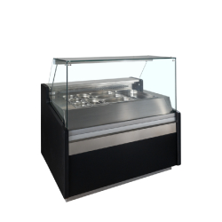 Vitrine réfrigérée Gastronorm - avec espace de stockage réfrigéré et vitre rabattable - Réf : SPID130