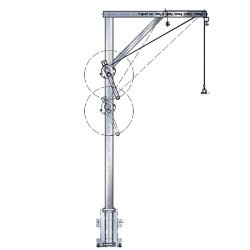 Potence de levage - Haacon France - alliage d'aluminium - charge admissible 160 kg - flèche réglable 600-1000 mm