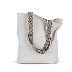 Sac shopping recyclé - 75% coton recyclé - Tissage canvas robuste - Réf: KINS117