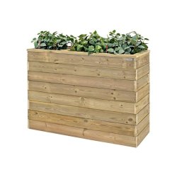 HORTALIA Jardinière en bois avec réserve d’eau Nidum Basic 110 x 40 x 80 cm – Intérieur et extérieur - marron Bois massif N1148