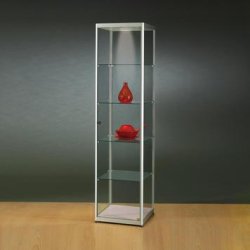 Vitrine d'exposition "500" - avec éclairage halogène, 4 tablettes réglables et porte verrouillable