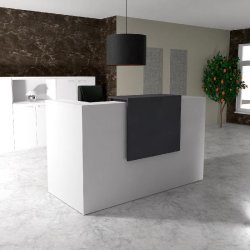 Comptoir d'accueil Delta First avec réhausse - Mobel Linea. - 144, Anthracite