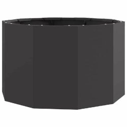 Helloshop26 - Jardinière ronde extérieure moderne facile à assembler 60 x 60 x 35 cm en acier noir 02_0052978 02_0052978 - noir acier 3000237684834