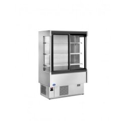 Vitrine murale - Portes vitrées coulissantes, Froid ventilé, Intérieur inox - Référence: FLORA-180-PV