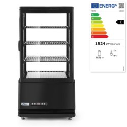 Vitrine de table réfrigérée positive 3 étagères 68L ARKTIC HENDI - Noir