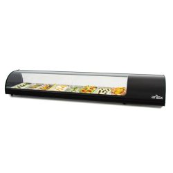 Vitrine réfrigérée pour couvercles PLATEAU LISSÉ capacité 8-GN1/3 couleur noire 8VTL-NE de Arilex - G8VTL-NE
