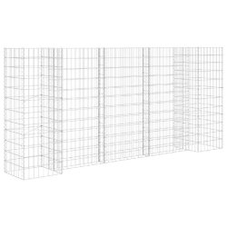Helloshop26 - Jardinière à gabion en h panier de gabion parterre surélevé de fleurs plantes jardin terrasse extérieur fil d'acier 02_0000865 - ac