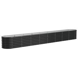 Helloshop26 - Jardinière bac lit surélevé plantes fleurs terrasse jardin de jardin acier enduit de poudre anthracite 02_0039499 02_0039499 - acier