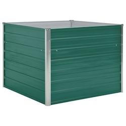 Helloshop26 - Jardinière lit surélevé plantes fleurs jardin 100 x 100 x 77 cm acier galvanisé vert 02_0000787 - vert acier 3000071201532