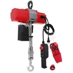 Palan électrique à chaîne 990 kg 6 m 850 W 230 V avec télécommande sans fil - Cycle de travail élevé MW Tools KT1006MR