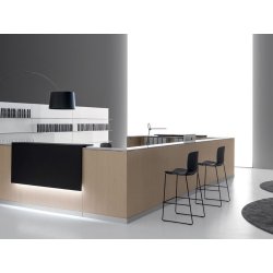 Banque d'accueil éclairée au design moderne et épuré - DV703 QUBO - Conception modulaire avec éclairage LED intégré